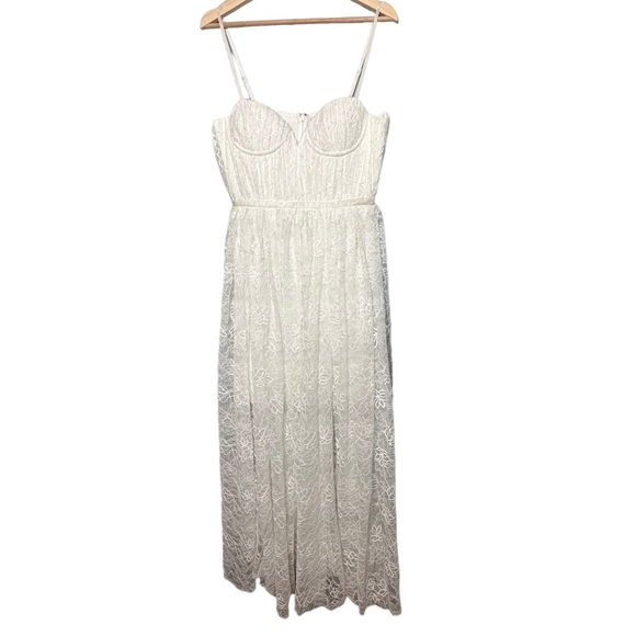 Sau Lee Selena White Lace and Velvet Bustier Wedding Dress NEW - Picture 3 of 11